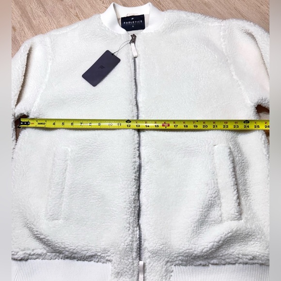 Fabletics Teddy Sherpa Oversized Bomber Jacket Bone XL NWT - Picture 8 of 11
